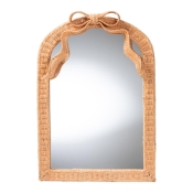 bali & pari Creusa Natural Rattan Accent Mirror with Bow Detail, Arch